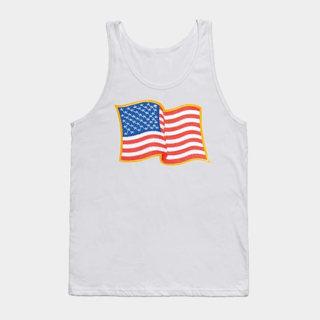 Embroidery American Flag Sticker Tank Top by anacarminda